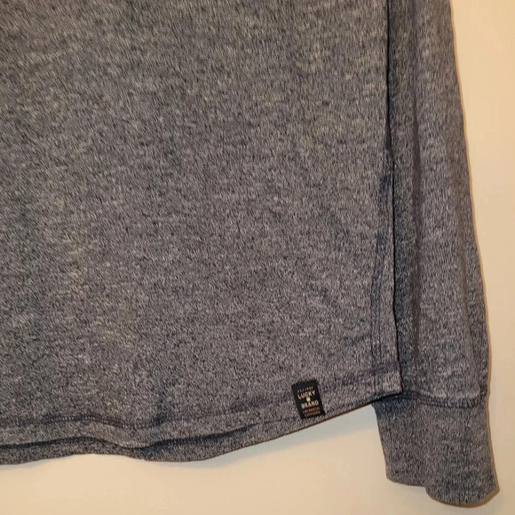Lucky Brand Long Sleeve Tee Women's size Large Blue/Gray Heather - Picture 2 of 3